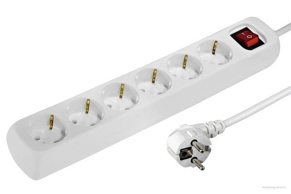 Aigostar LED-Leuchten Steckdosenleiste 6-fach mit An- und Ausschalter- 1.5m Stecker