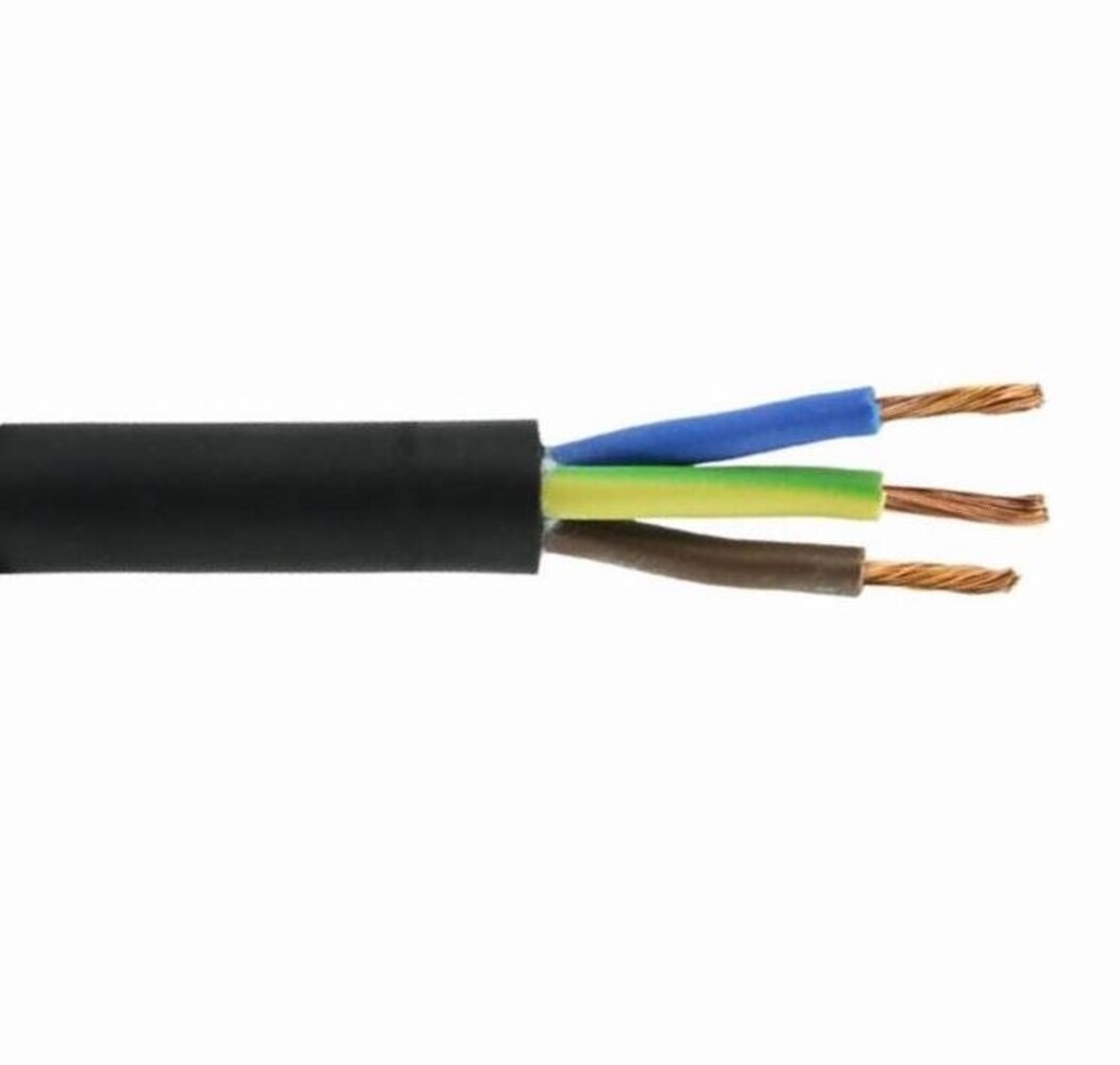 Aigostar LED-Leuchten Anschlusskabel - 100m - 3x 1.5mm2 mit schwarzer Isolierung rund - H05VV-F 3G1.5