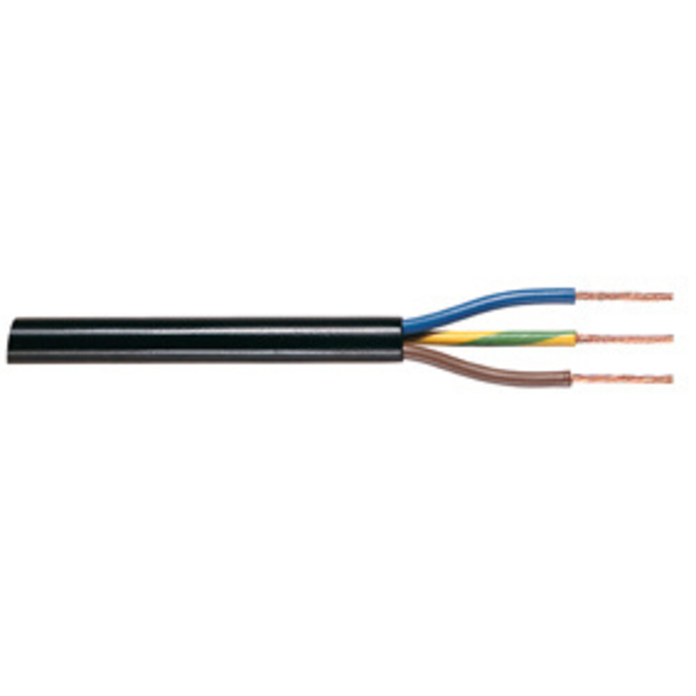 Aigostar LED-Leuchten Anschlusskabel 3x 1.5mm2 mit schwarzer Isolierung rund - H05VV-F 3G1.5 - per Meter