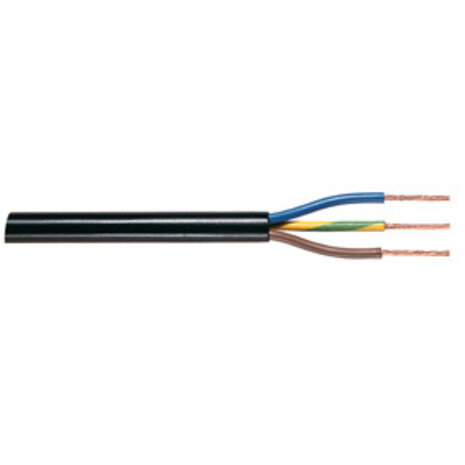 Aigostar LED-Leuchten Anschlusskabel 3x 1.5mm2 mit schwarzer Isolierung rund - H05VV-F 3G1.5 - per Meter