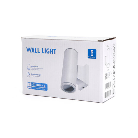 Aigostar  LED GU10 runde Wandleuchte weiß IP65 - 2-fach für 2 LED GU10 spots Aigostar  LED GU10 runde Wandleuchte weiß IP65 - 2-fach für 2 LED GU10 spots