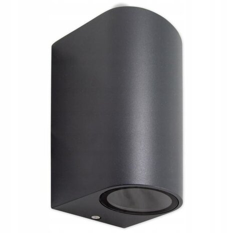 Spectrum LED Wandleuchte halbrund Anthrazit - GU10 Fassung - IP44 - geeignet für 2 GU10 Spots Spectrum LED Wandleuchte halbrund Anthrazit - GU10 Fassung - IP44 - geeignet für 2 GU10 Spots