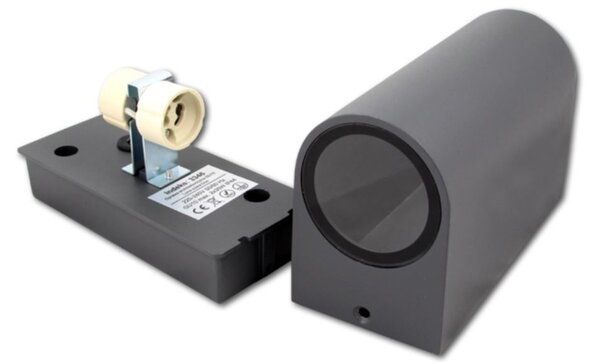 Spectrum LED Wandleuchte halbrund Anthrazit - GU10 Fassung - IP44 - geeignet für 2 GU10 Spots Spectrum LED Wandleuchte halbrund Anthrazit - GU10 Fassung - IP44 - geeignet für 2 GU10 Spots