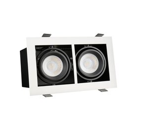 Spectrum LED Stahler Einbaurahmen Modern - mit 2x GU10 Fassung Spectrum LED Stahler Einbaurahmen Modern - mit 2x GU10 Fassung