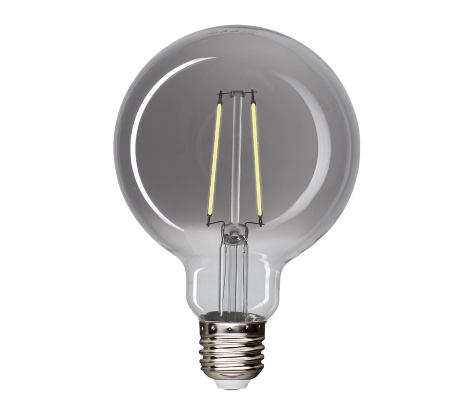 LED Fadenlampe Smoked glass E27 - G125 - 4,5W - 4000K Neutralweiß - XL Glaskolben