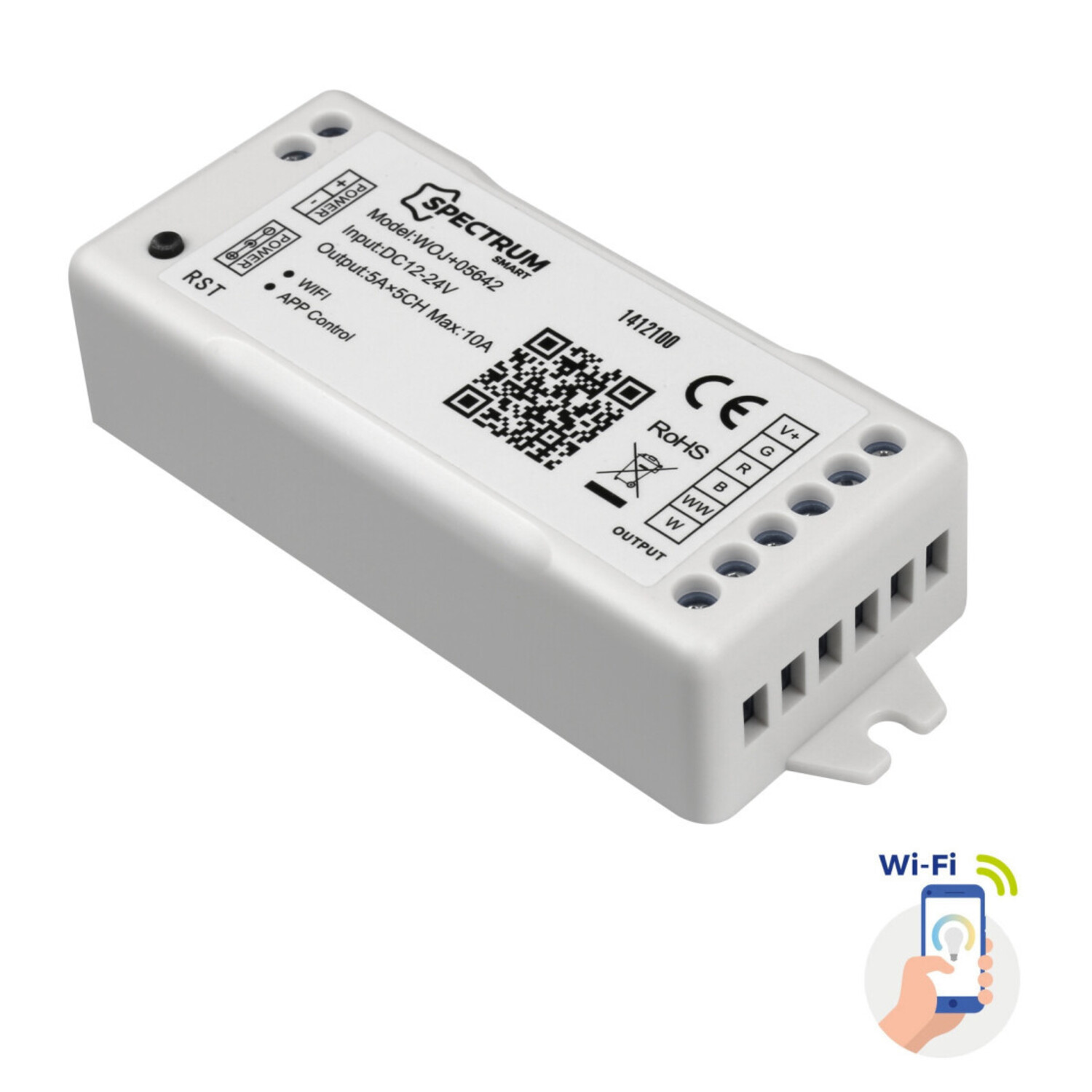 WiFi LED Streifen controller - 12V/24V 5A - RGB + CCT
