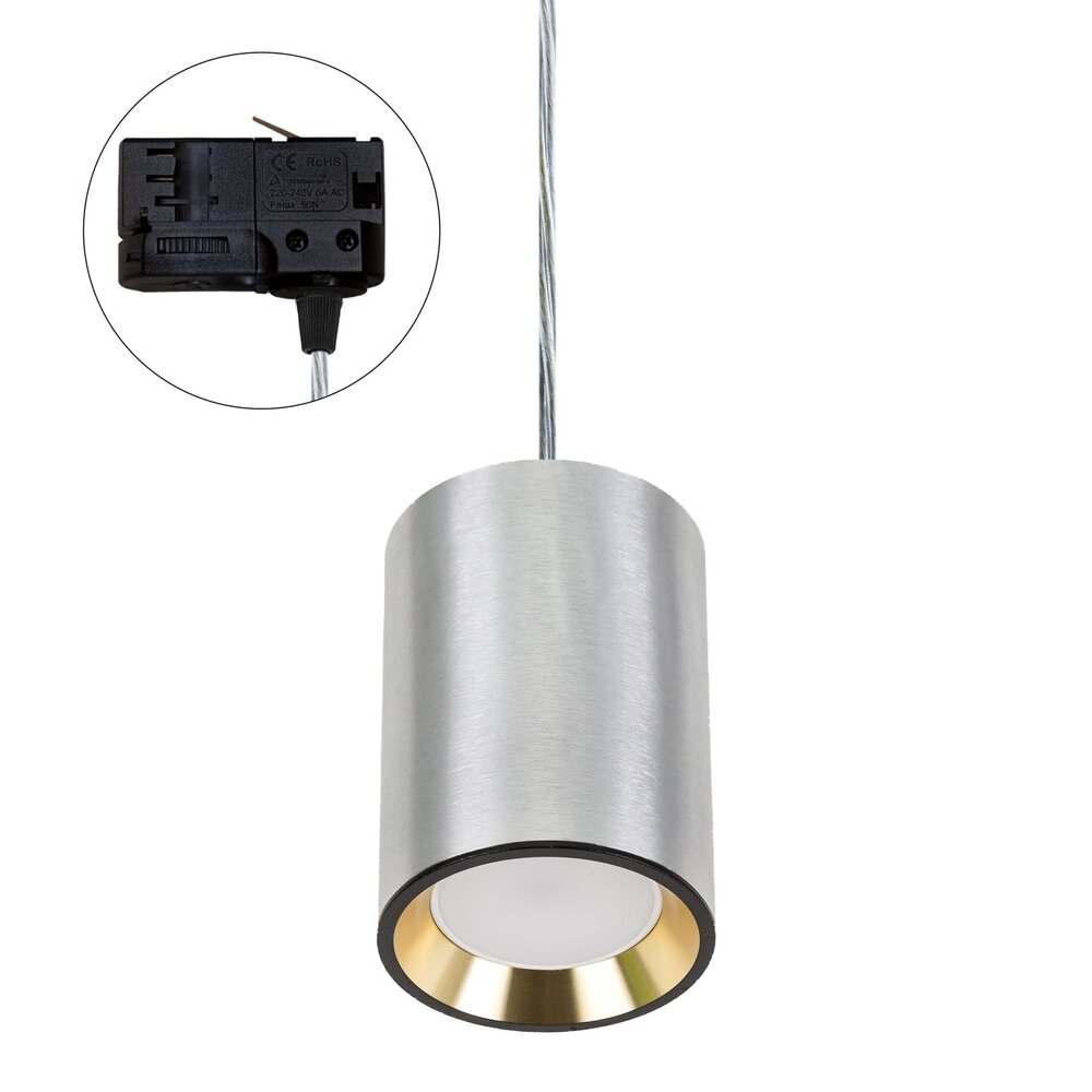 Spectrum LED Schienenstrahler Silber / Gold mit GU10  Fassung - universal 3-Phase - exkl. LED GU10 Spectrum LED Schienenstrahler Silber / Gold mit GU10  Fassung - universal 3-Phase - exkl. LED GU10