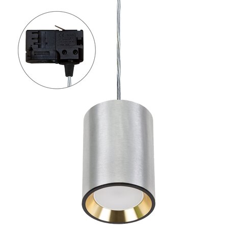 Spectrum LED Schienenstrahler Silber / Gold mit GU10  Fassung - universal 3-Phase - exkl. LED GU10 Spectrum LED Schienenstrahler Silber / Gold mit GU10  Fassung - universal 3-Phase - exkl. LED GU10