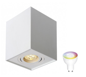 Spectrum WLAN LED Deckenspot - Würfel  -  Weiß -  mit GU10 Fassung - schwenkbar - mit App Spectrum WLAN LED Deckenspot - Würfel  -  Weiß -  mit GU10 Fassung - schwenkbar - mit App