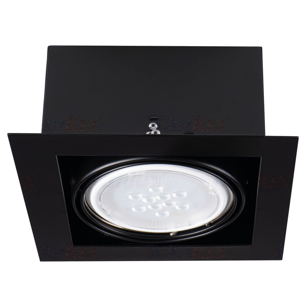 Kanlux LED AR111Strahler Einbaurahmen Schwarz viereckig - für 1 LED AR111 Spot