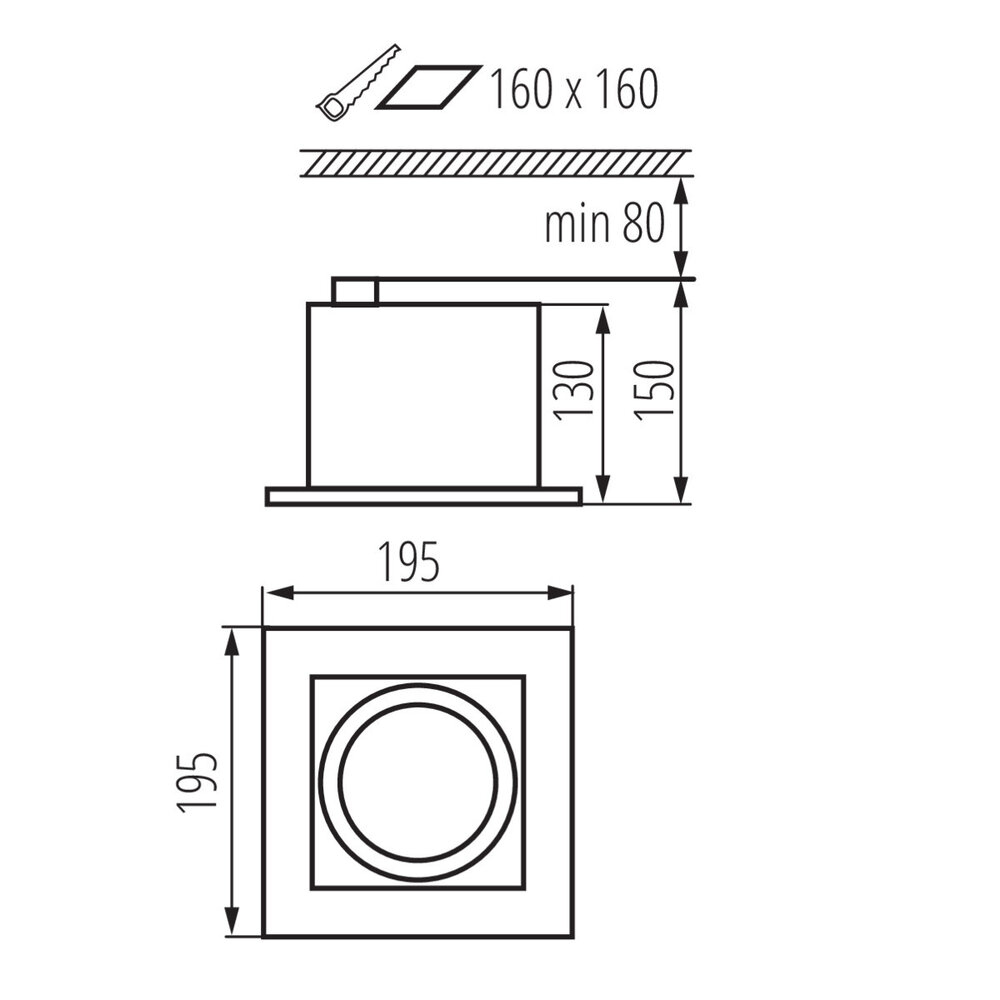 Kanlux – Zuverlässige LED- und Elektrobeleuchtung LED AR111Strahler Einbaurahmen Schwarz viereckig - für 1 LED AR111 Spot Kanlux – Zuverlässige LED- und Elektrobeleuchtung LED AR111Strahler Einbaurahmen Schwarz viereckig - für 1 LED AR111 Spot