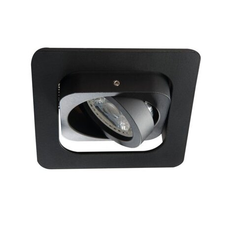 Kanlux LED Strahler Einbaurahmen Schwarz GU10 - doppelt schwenkbar - Sägegröße 80x80 mm