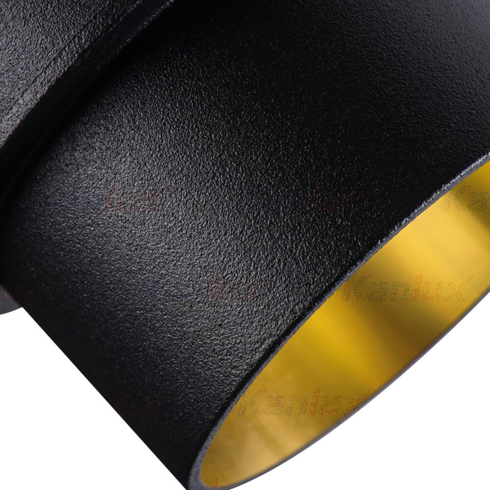 Kanlux – Zuverlässige LED- und Elektrobeleuchtung LED GU10 Strahler Einbaurahmen Schwarz Gold rund - für 1 LED GU10 Spot