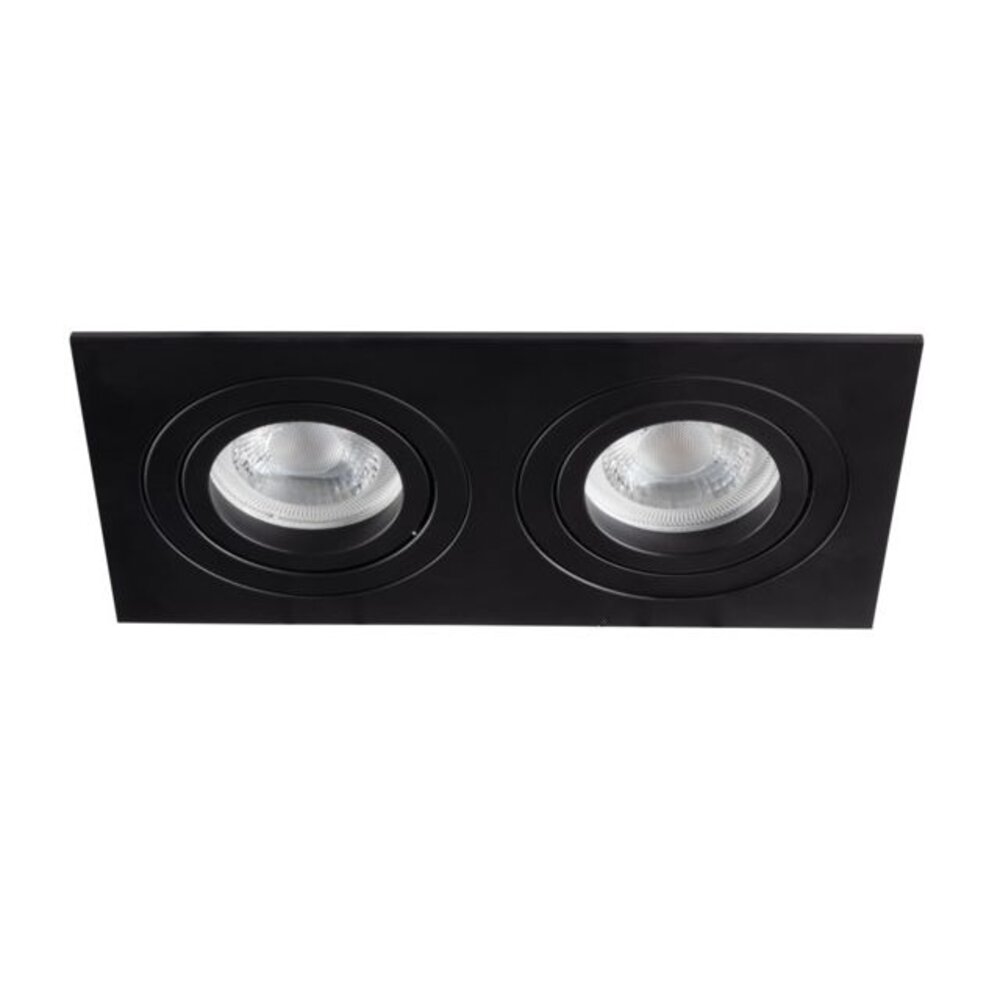 Kanlux – Zuverlässige LED- und Elektrobeleuchtung LED GU10 Strahler Einbaurahmen Schwarz rechteckig - für 2 LED GU10 Spots Kanlux – Zuverlässige LED- und Elektrobeleuchtung LED GU10 Strahler Einbaurahmen Schwarz rechteckig - für 2 LED GU10 Spots