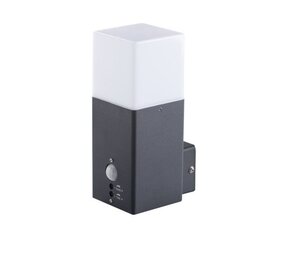 Kanlux Wandleuchte / Gartenleuchte single Spot m. Sensor - rechteckig schw. - IP44 Außenbereich - E27 Fassung Kanlux Wandleuchte / Gartenleuchte single Spot m. Sensor - rechteckig schw. - IP44 Außenbereich - E27 Fassung