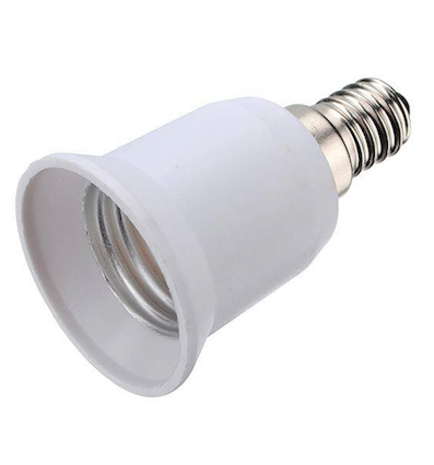 LED line Reduzierstück Adapter E14 auf E27 Weiß max. 60W