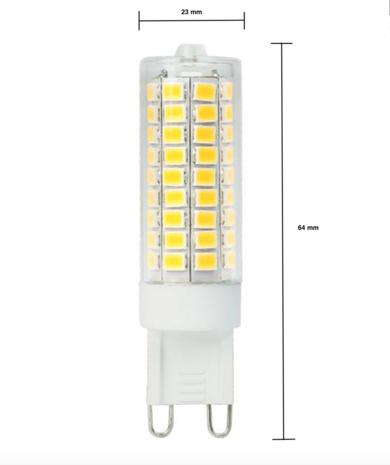 Led line: Erstklassiges Lichtdesign LED G9 - 7W entspricht 70W - 3000K Warmweiß -	64x19 mm