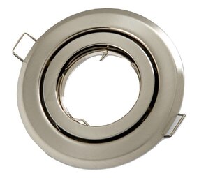 Led line: Erstklassiges Lichtdesign LED Strahler Einbaurahmen Satin Nickel rund - schwenkbar - Sägegr. 74mm - Außengr. 97mm