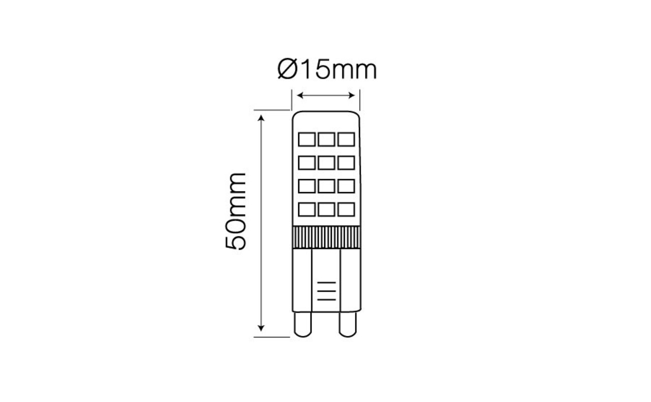 Led line: Erstklassiges Lichtdesign LED G9 - 4W entspricht 35W - 2700K Warmweiß - 15x50 mm