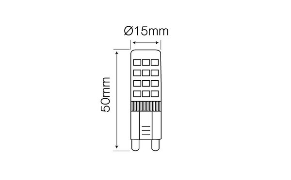 Led line: Erstklassiges Lichtdesign LED G9 - 4W entspricht 35W - 2700K Warmweiß - 15x50 mm