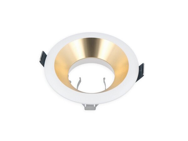 Led line: Erstklassiges Lichtdesign LED Strahler Einbaurahmen rund - Gold / Weiß - Sägegröße 75mm - Außengröße 94mm