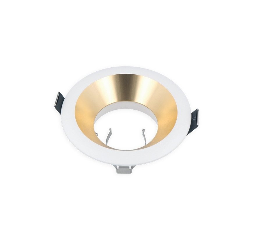 LED Strahler Einbaurahmen rund - Gold / Weiß - Sägegröße 75mm - Außengröße 94mm
