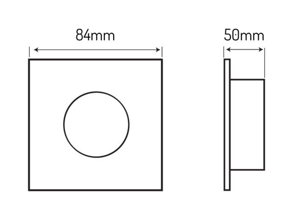 Led line: Erstklassiges Lichtdesign LED Strahler Einbaurahmen Schwarz viereckig - Badezimmer IP44 - Sägegröße 73mm - Außengröße 84mm