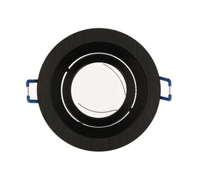 Led line: Erstklassiges Lichtdesign LED Strahler Einbaurahmen Schwarz gebürstetes Aluminium rund - schwenkbar - Sägegr. 80mm - Außengr. 92mm
