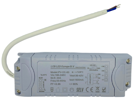 LCB LED-Beleuchtung Innovatives Design, hochwertige Technik & schnelle Lieferung! LED Panel Trafo - dimmbar 1-10V - 30-42V 1500mA - für 60W LED Panels LCB LED-Beleuchtung Innovatives Design, hochwertige Technik & schnelle Lieferung! LED Panel Trafo - dimmbar 1-10V - 30-42V 1500mA - für 60W LED Panels