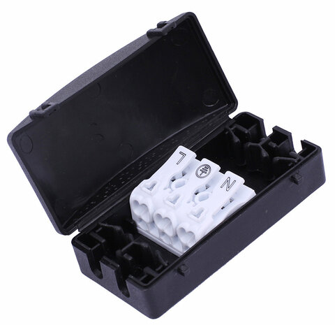 LCB LED-Beleuchtung Innovatives Design, hochwertige Technik & schnelle Lieferung! Abzweigdose / Schutzbox mit Lüsterklemme - 3-aderig 0,25mm² tot 2,5 mm² - IP44