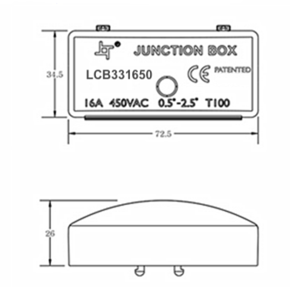 LCB LED-Beleuchtung Innovatives Design, hochwertige Technik & schnelle Lieferung! Abzweigdose / Schutzbox mit Lüsterklemme - 3-aderig 0,25mm² tot 2,5 mm² - IP44