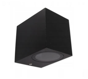 LCB LED-Beleuchtung Innovatives Design, hochwertige Technik & schnelle Lieferung! LED Wandleuchte viereckig Schw. - GU10 Fassung - IP44 - geeignet für 1 GU10 Spot - exkl. LED Spot