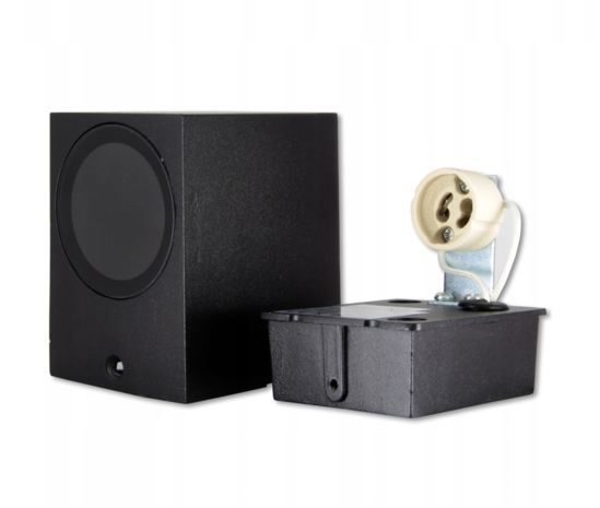 LCB LED Wandleuchte viereckig Schwarz - GU10 Fassung - IP44 - geeignet für 1 GU10 Spot - exkl. LED Spot LCB LED Wandleuchte viereckig Schwarz - GU10 Fassung - IP44 - geeignet für 1 GU10 Spot - exkl. LED Spot