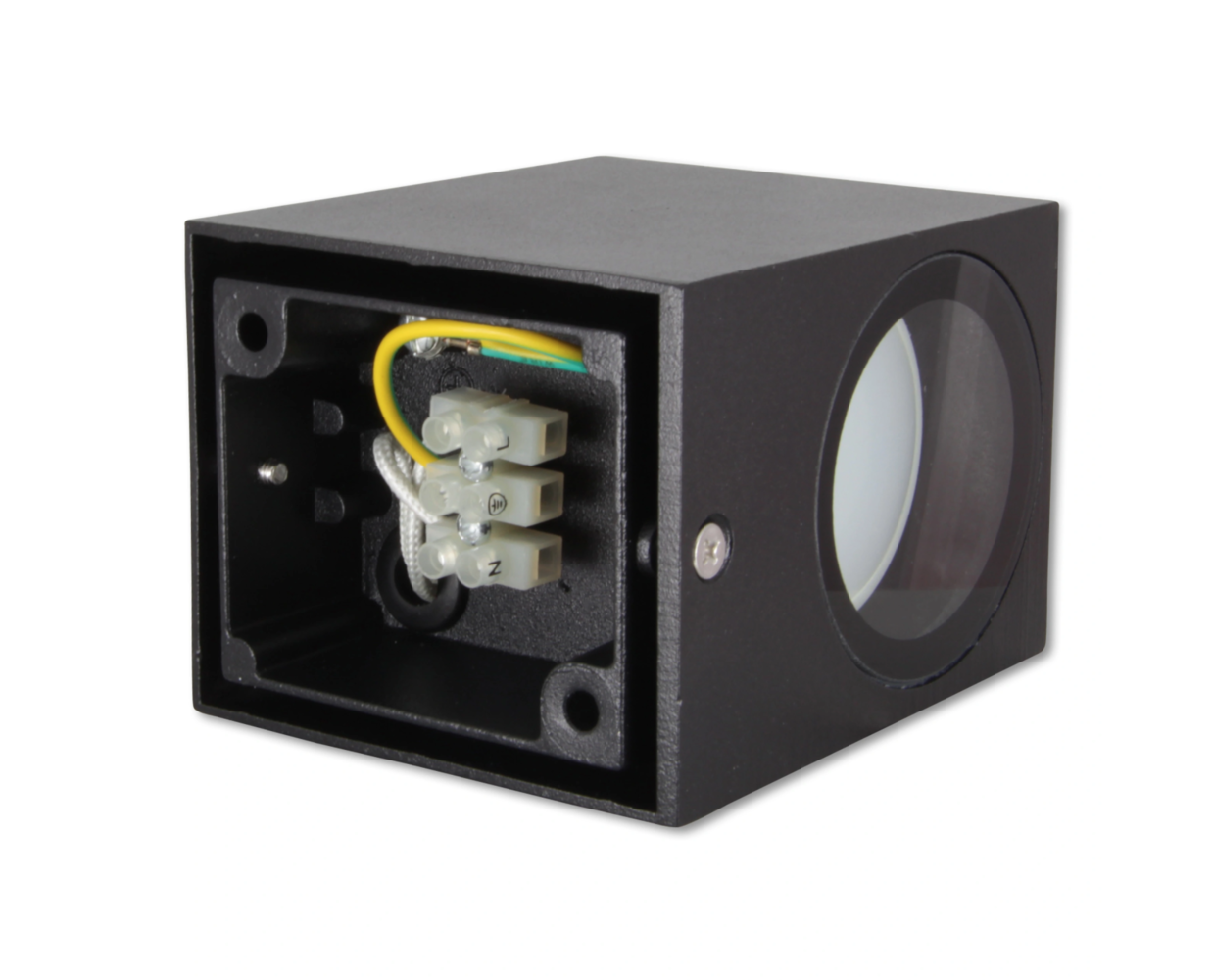LCB LED-Beleuchtung Innovatives Design, hochwertige Technik & schnelle Lieferung! LED Wandleuchte viereckig Schwarz - GU10 Fassung - IP44 - geeignet für 1 GU10 Spot - exkl. LED Spot
