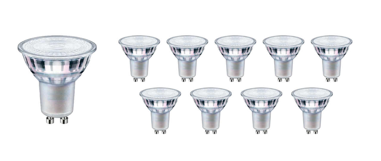 LED line Vorteilspack 10 Stück - GU10 LED Spots - 5.5W entspricht 55W - Lichtfarbe optional LED line Vorteilspack 10 Stück - GU10 LED Spots - 5.5W entspricht 55W - Lichtfarbe optional