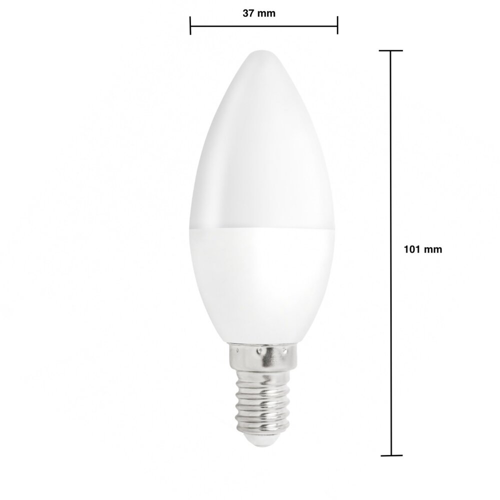Aigostar LED-Leuchten Vorteilspack 10 Stück - E14 LED Kerzenlampe - Typ C37 - 6W entspricht 50W - 3000K Warmweiß