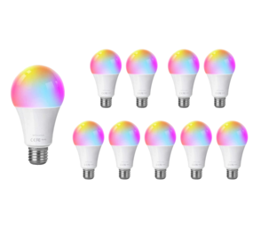 10er Pack - E27 WLAN LED Lampen - 9W entspricht 85W - RGB+CCT mehrfarb 