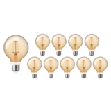 LCB 10er Pack - E27 LED Lampen - XL GLOBE - dimmbar - 4W entspricht 40W - 2200K extra Warmweiß LCB 10er Pack - E27 LED Lampen - XL GLOBE - dimmbar - 4W entspricht 40W - 2200K extra Warmweiß
