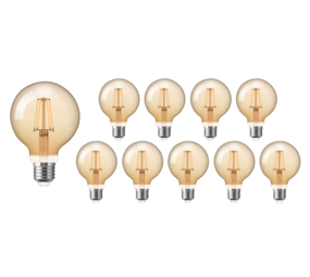 LCB LED-Beleuchtung Innovatives Design, hochwertige Technik & schnelle Lieferung! 10er Pack - E27 LED Lampen - XL GLOBE - dimmbar - 4W entspricht 40W - 2200K extra Warmweiß