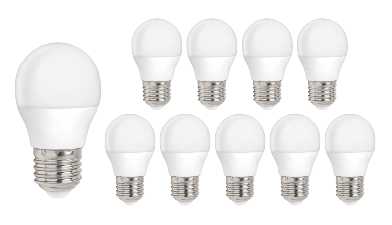 Spectrum Vorteilspack 10 Stück - E27 LED Lampen - Typ G45 - 4W entspricht 25W - 6400K Tageslichtweiß