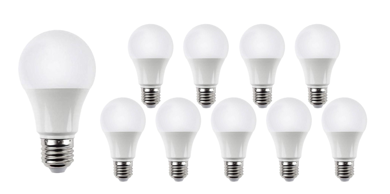 10er Pack - E27 LED Lampen - 15W entspricht 120W - 6000K Tageslichtw. 