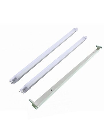 Aigostar LED-Leuchten 1.2m 36W LED Halterung + 2 LED Leuchtstoffröhren 4000k 840 Neutralweiß Komplettset