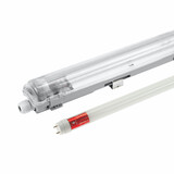 Spectrum 60cm LED Halterung IP65 + 1 Standard LED Leuchtstoffröhre 10W - 3000K 830 Warmweiß -  Komplettset Spectrum 60cm LED Halterung IP65 + 1 Standard LED Leuchtstoffröhre 10W - 3000K 830 Warmweiß -  Komplettset