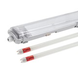 Spectrum 60cm LED Halterung IP65 + 2 Standard LED Leuchtstoffröhren 10W pro Röhre - 3000K 830 Warmweiß - Komplettset Spectrum 60cm LED Halterung IP65 + 2 Standard LED Leuchtstoffröhren 10W pro Röhre - 3000K 830 Warmweiß - Komplettset