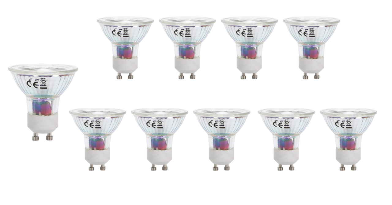 Aigostar LED-Leuchten  Vorteilspack 10x LED GU10 - 3W entspricht 26W - 2700K Warmweiß