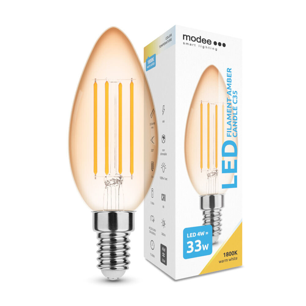 Modee Lighting LED Fadenlampe E14 - C35 - 4W entspricht 33W - 1800K extra Warmweiß Modee Lighting LED Fadenlampe E14 - C35 - 4W entspricht 33W - 1800K extra Warmweiß