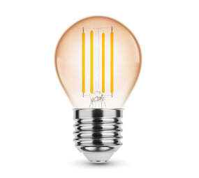 Spectrum LED Fadenlampe E27 - G45 - 320lm - 1800K Extra Warmweiß - Amber Glas - 320° - Nicht dimmbar Spectrum LED Fadenlampe E27 - G45 - 320lm - 1800K Extra Warmweiß - Amber Glas - 320° - Nicht dimmbar