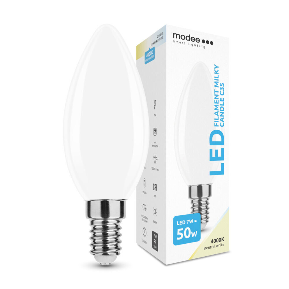 Modee LED Fadenlampe - E14 C35 7W - 4000K Neutralweiß - Milchglas Modee LED Fadenlampe - E14 C35 7W - 4000K Neutralweiß - Milchglas