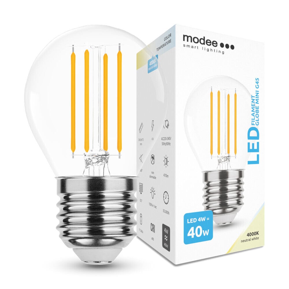 Modee LED Fadenlampe - E27 G45 4W - 4000K Neutralweiß