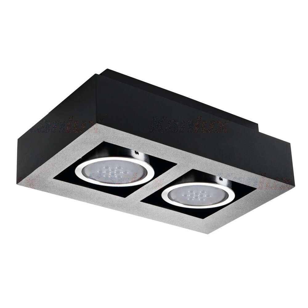 Kanlux – Zuverlässige LED- und Elektrobeleuchtung LED AR111 GU10 Deckenspot Armatur schwarz - zweifach für 2 LED GU10 Spots Kanlux – Zuverlässige LED- und Elektrobeleuchtung LED AR111 GU10 Deckenspot Armatur schwarz - zweifach für 2 LED GU10 Spots